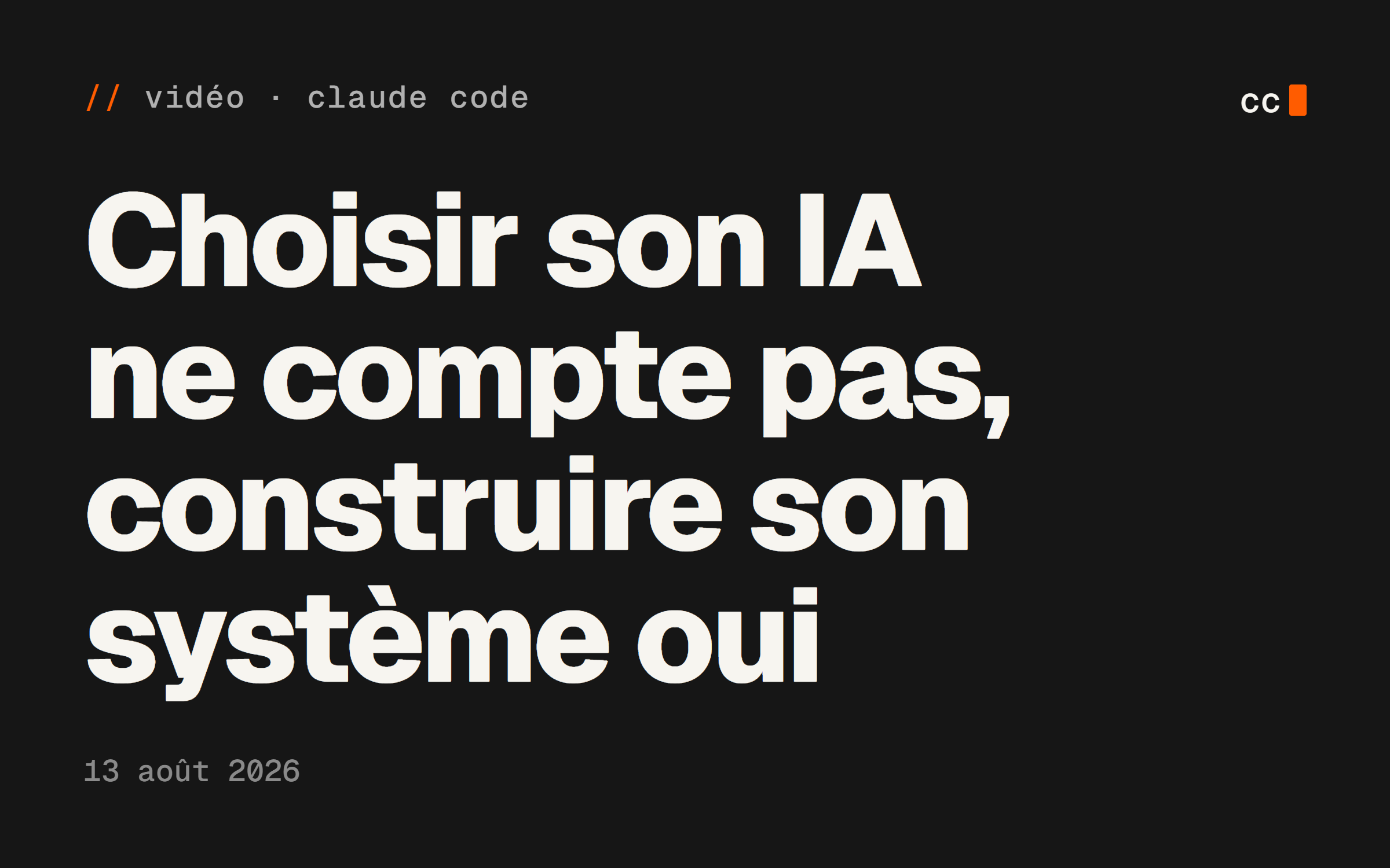 Choisir son IA ne compte pas, construire son système oui